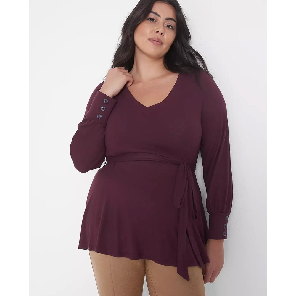 V-Neck Tie Waist Peplum Tunic Top Plus Size Romantic Whimsigoth Vampirecore mood